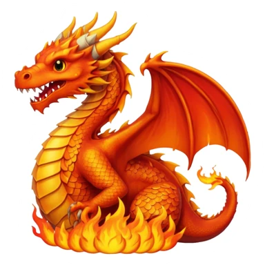 um dragão pegando fogo sticker