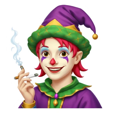 jester smoking weed sticker