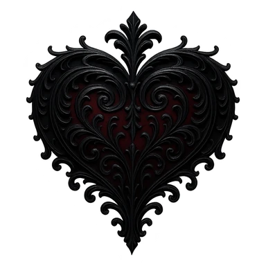 Remove the background from the image, keep the heart gothic and detailed, maintain a transparent background. sticker