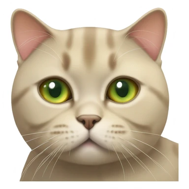Green eyed golden British shorthair fat cat sticker