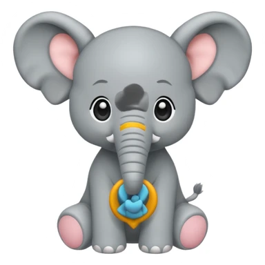 Chibi style Plush elephant sticker