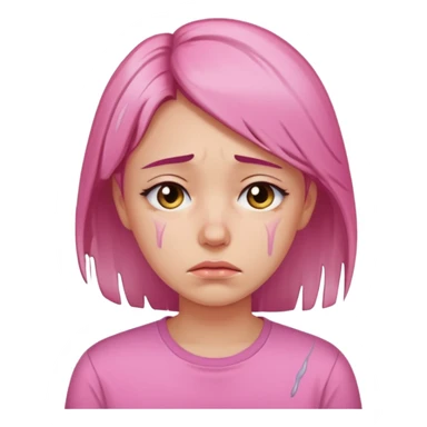 sad 30 year old woman pink shirt sticker