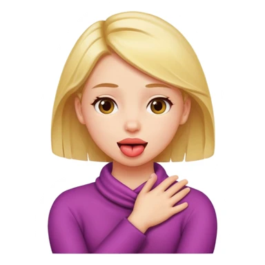 girl crossing arms around neck with toung out sticker