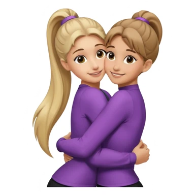  Ariana grande back view with long hair in a ponytail leaning on another girl with long hair in a ponytail  sticker