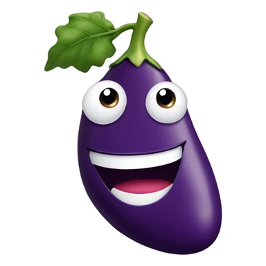 Eggplant happy sticker