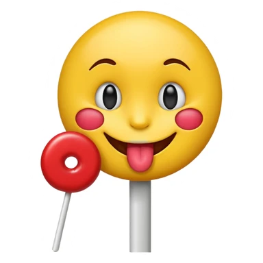 Smirking emoji licking a lolipop sticker