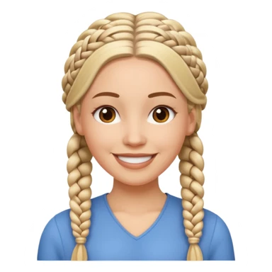 white woman with individual braids sticker