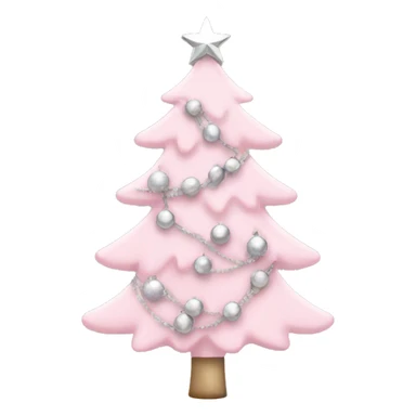 Light pink Christmas tree with silver garland  sticker