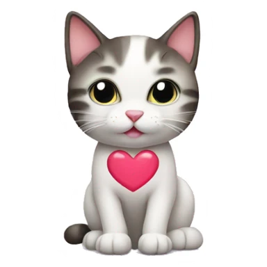 Kitty cat with love heart eyes sticker