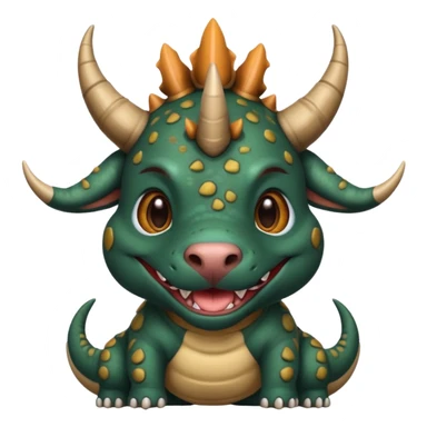 Black pibull dressed as a triceratops  sticker