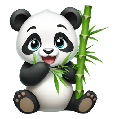 Baby panda eating bamboo sticker