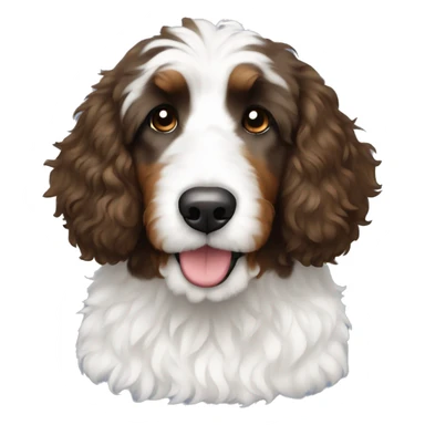 bernedoodle with more white on fave  sticker