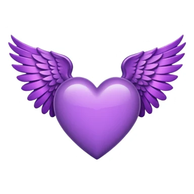 Purple heart with wings in each side and faint light sticker