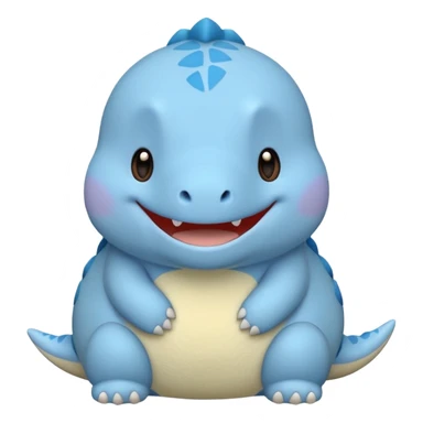 baby blue dinosaur cartoon squishmallow smile no teeth sticker