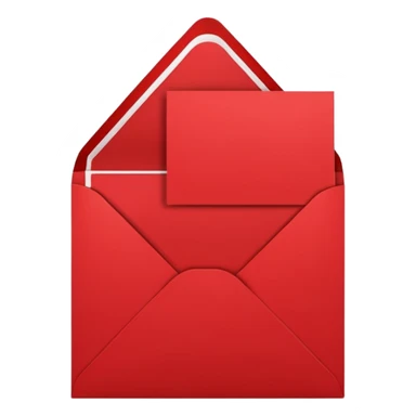 red greeting card with envelope sticker