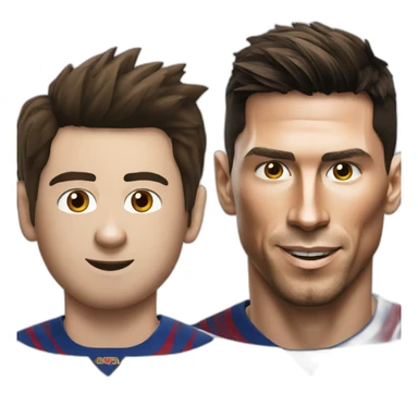 messi and cristiano ronaldo face sticker