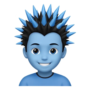 blue spiky haired kid  sticker