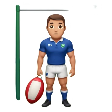 rugbyman et poteau de rugby sticker