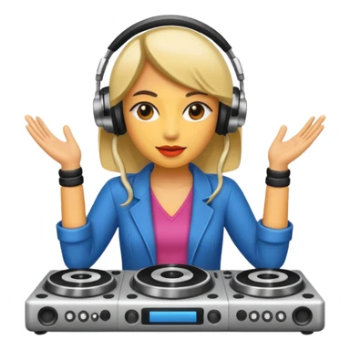 woman dj sticker