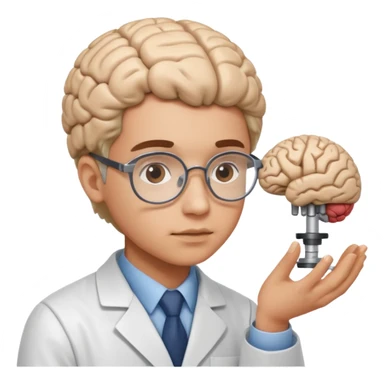 cientista estudando o cérebro sticker
