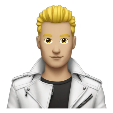 Punk male-white leather jacket sticker