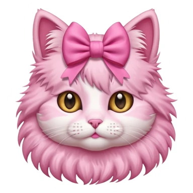 cute cat pink with bow sticker