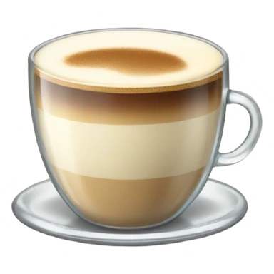 raf coffee in a glass cup no gradient just creame color sticker