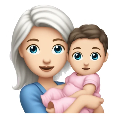 mom holding newborn baby girl with blue eyes and white skin baby dark hair white skin newborn little baby girl pink sticker