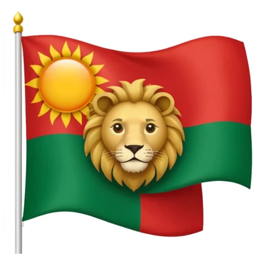Small Lion and sun logo at the middle of flag in the red white and green flag(up to down ) sticker