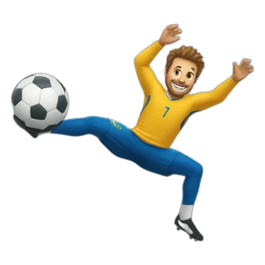 Guy doing bicycle kick with football sticker