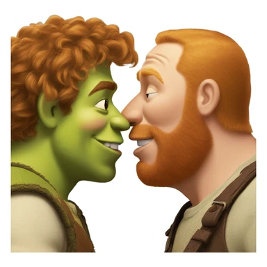 shrek kissing ginger guy sticker