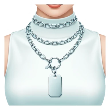 Tiffany big chain silver tag choker necklace “return to Tiffany” sticker