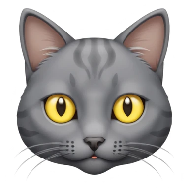 A gray cat with yellow eyes named max he is very cute and has a white spot on his neck sticker