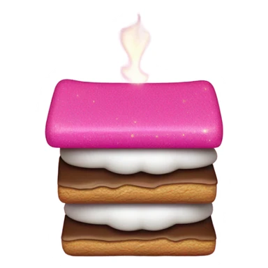 Hot pink smores with glitter sticker