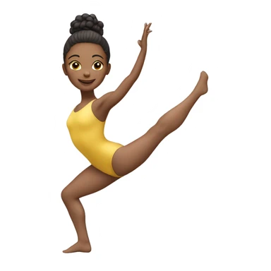 Flexible dancer split leg up with leotard sticker