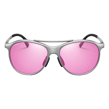 titanium frame safety glasses with splash-resistant pink lenses, premium protection sticker
