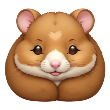 Meme-Worthy Cute Sleeping Brown Hamster Portrait Emoji, Head resting peacefully with a contented smile, showcasing a delightfully compact build and a luxuriously soft rich brown fur, eyes shut in a serene nap, Simplified yet hilariously adorable features, highly detailed, glowing with a soft, drowsy light, high shine, relaxed and utterly lovable, stylized with an air of playful laziness, bright and heartwarming, soft glowing outline, capturing the essence of a comically sleepy hamster, so meme-worthy it feels like it could instantly become the next viral sensation of adorable slumber! sticker