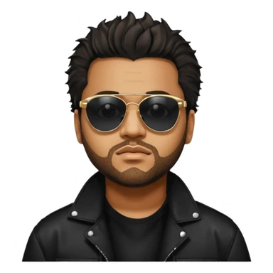 the weeknd looking off to the side with sunglasses and lights reflecting off them during after hours era sticker