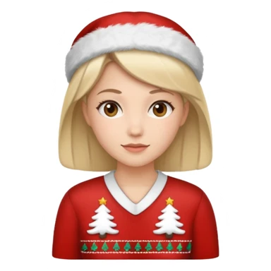 nurse wearing a christmas pullover sticker