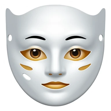 a sheet of white mask pack for face skincare beauty, transpalent holes at eyes and mouth, no real eyes and mouth sticker