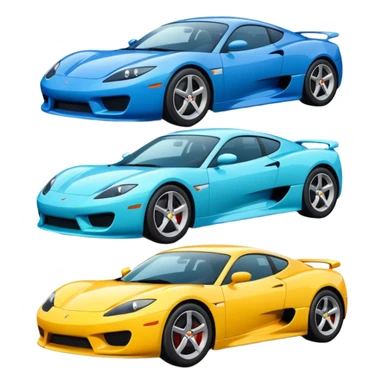 group of 4 sport cars in different composition sticker