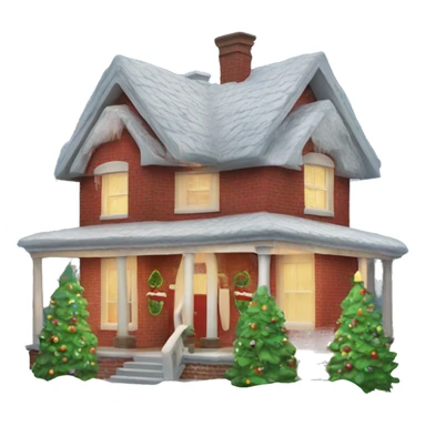 Realistic Christmas house sticker