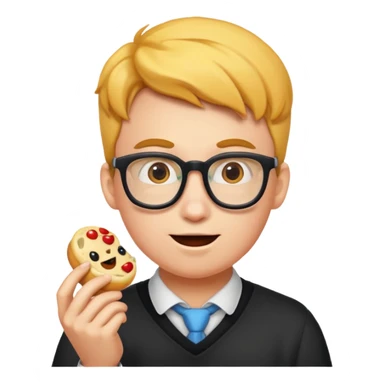 nerd face emoji eats coderabbit logo in emoji style sticker