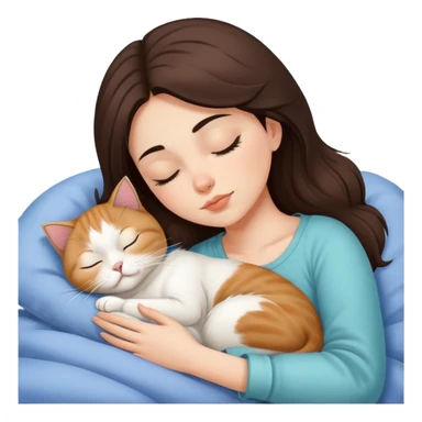 brunette girl sleeping with a persian cat sticker