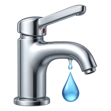 a faucet with a water droplet at the end sticker