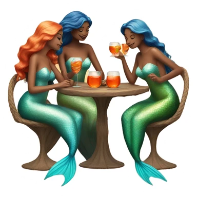 Three beautiful mermaids drinking aperol  sticker