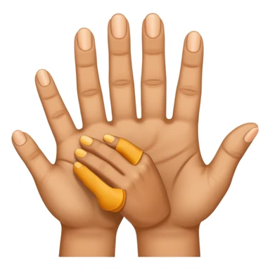 A finger pointing to a hand with three fingers up. make the finger point to the base knuckle of the three fingers that are up sticker