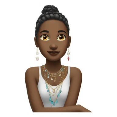 girl with jewelry by window sticker