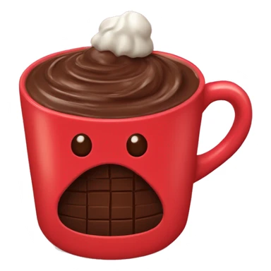 Taza roja con chocolate y malvaviscos sticker