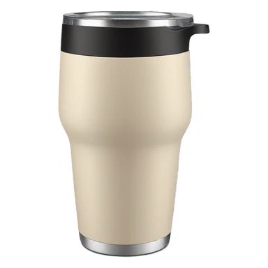 Beige 40oz tumbler with handle and tapered bottom  sticker